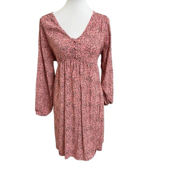 The Nines by Hatch Pink Ditzy Floral Babydoll Maternity Dress Size Large - Picture 1 of 6